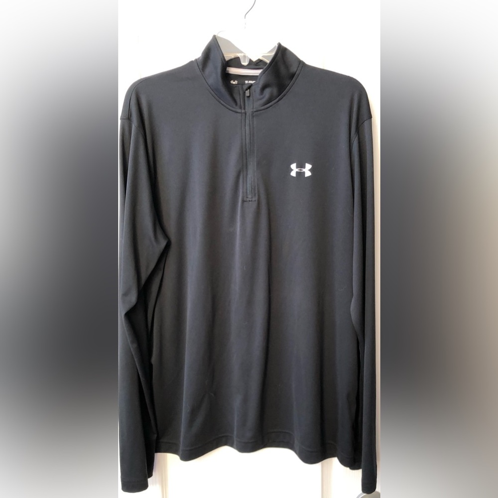 Under Armour Mens Black 1/4 Zip Lightweight Loose Heat-wear Pullover-Size XL